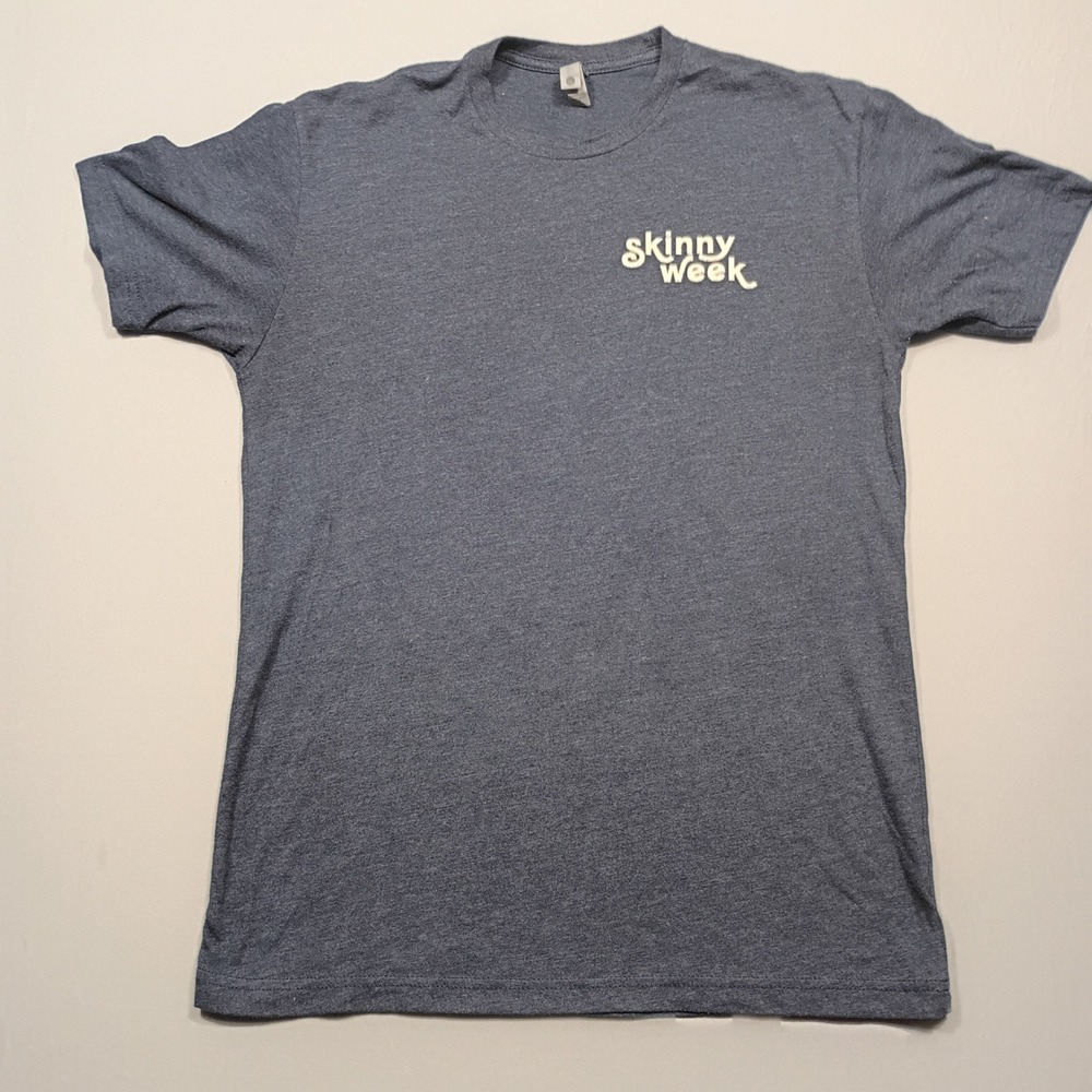 Next Level Apparel T-Shirt Women M Skinny Week Graphic Heather Blue Tee 1023